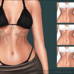 Тату для живота Dark Angel Tattoo для Sims 4 Тату для живота Dark Angel Tattoo для Sims 4