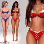 Купальник для симочек Layered polka-dot bikini для Sims 4 Купальник для симочек Layered polka-dot bikini для Sims 4