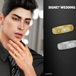 Обручальное кольцо для него Signet Wedding Ring для Sims 4