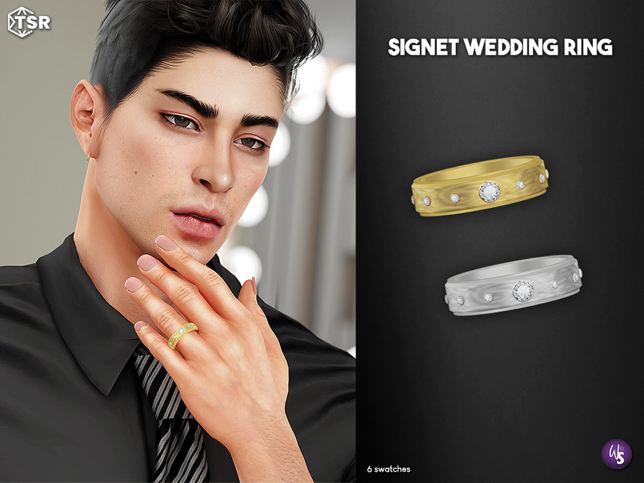Обручальное кольцо для него Signet Wedding Ring для Sims 4