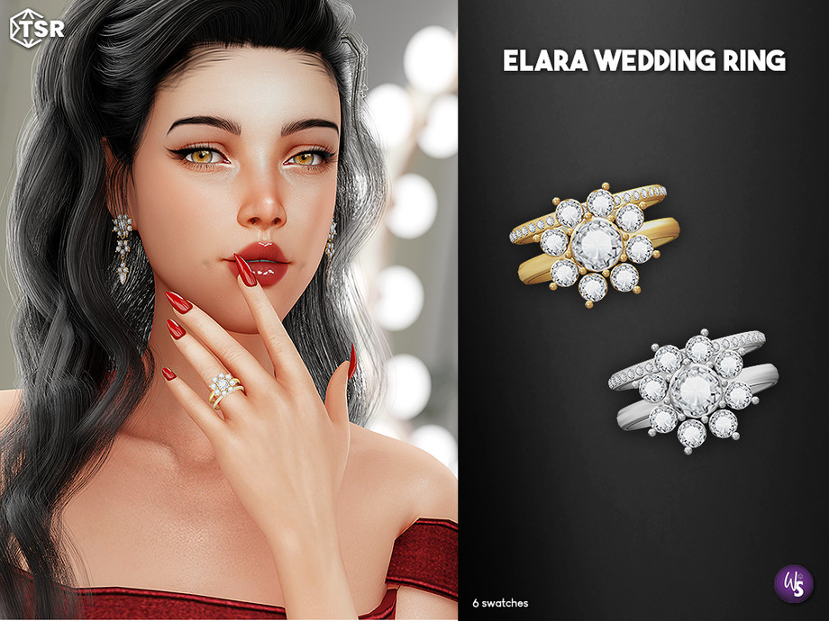 Обручальное кольцо для нее Elara Charm Wedding Ring для Sims 4