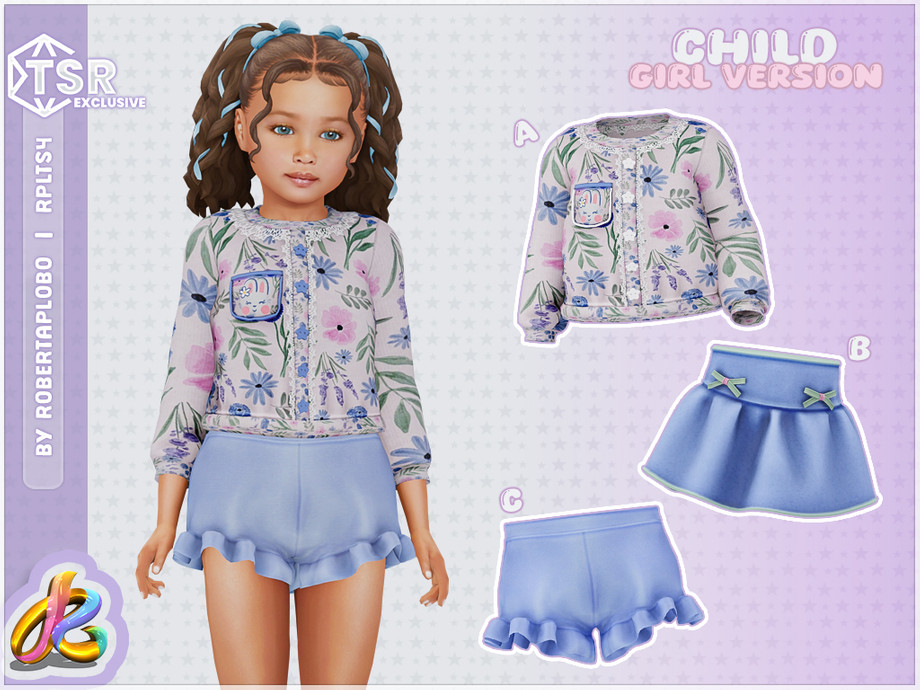 Весенний комплект для девочек, малышек и младенцев Charming Bunny Springtime для Sims 4