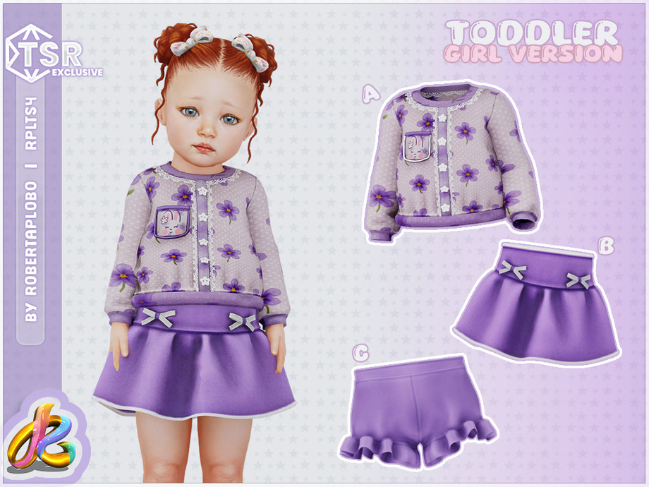 Весенний комплект для девочек, малышек и младенцев Charming Bunny Springtime для Sims 4