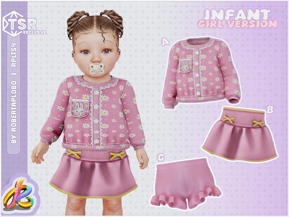 Весенний комплект для девочек, малышек и младенцев Charming Bunny Springtime для Sims 4