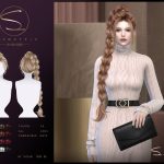 Женская прическа S-CLUB braid ponytail HAIRSTYLE для Sims 4 Женская прическа S-CLUB braid ponytail HAIRSTYLE для Sims 4