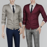 Кардиган с рубашкой и галстуком для симов Cardigan 06 для Sims 4 Кардиган с рубашкой и галстуком для симов Cardigan 06 для Sims 4