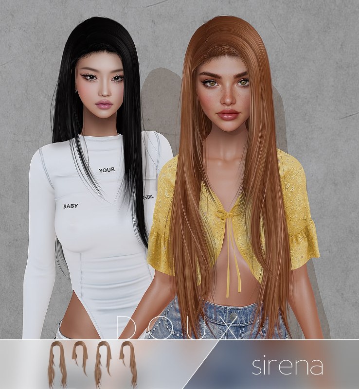 Женская прическа Sirena для Sims 4