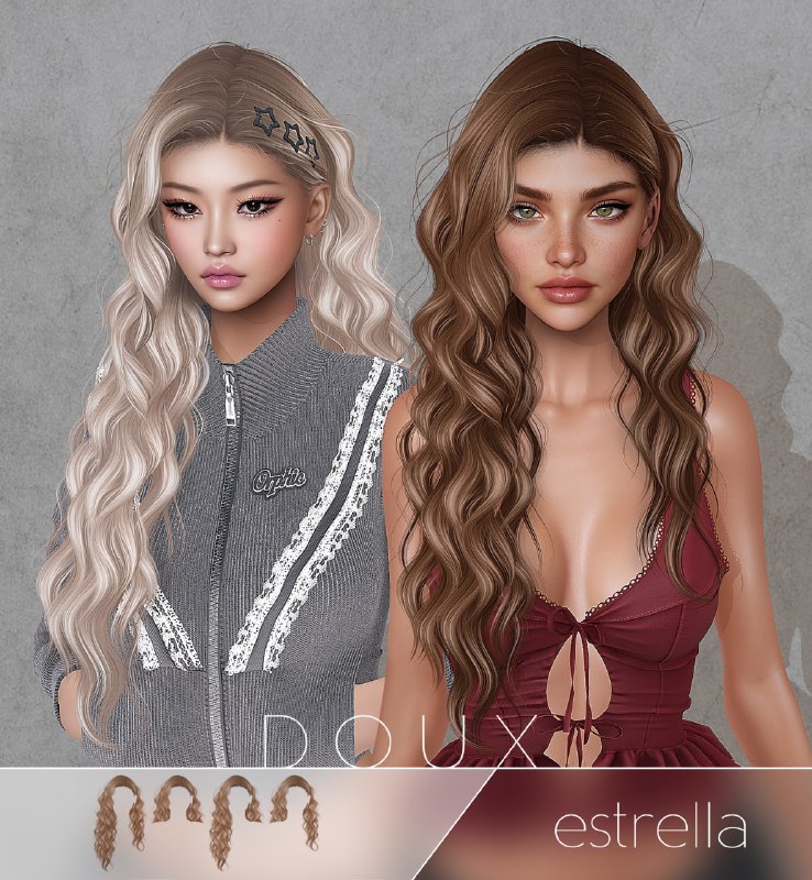 Женская прическа Estrella для Sims 4