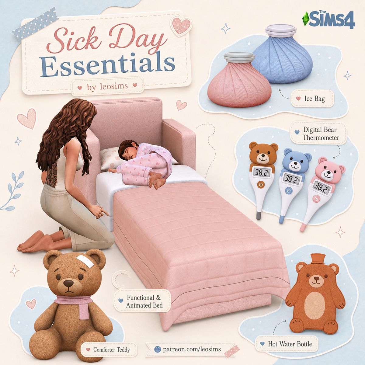 Сет для детской Sick Day Essentials для Sims 4