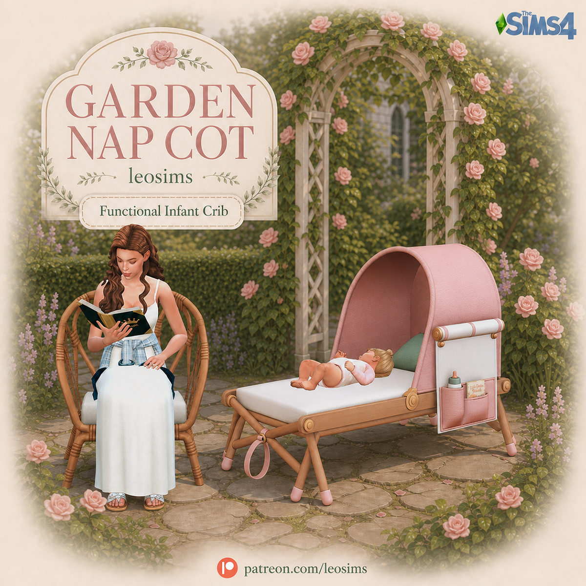 Кроватка для младенцев Infant Garden Nap Cot для Sims 4