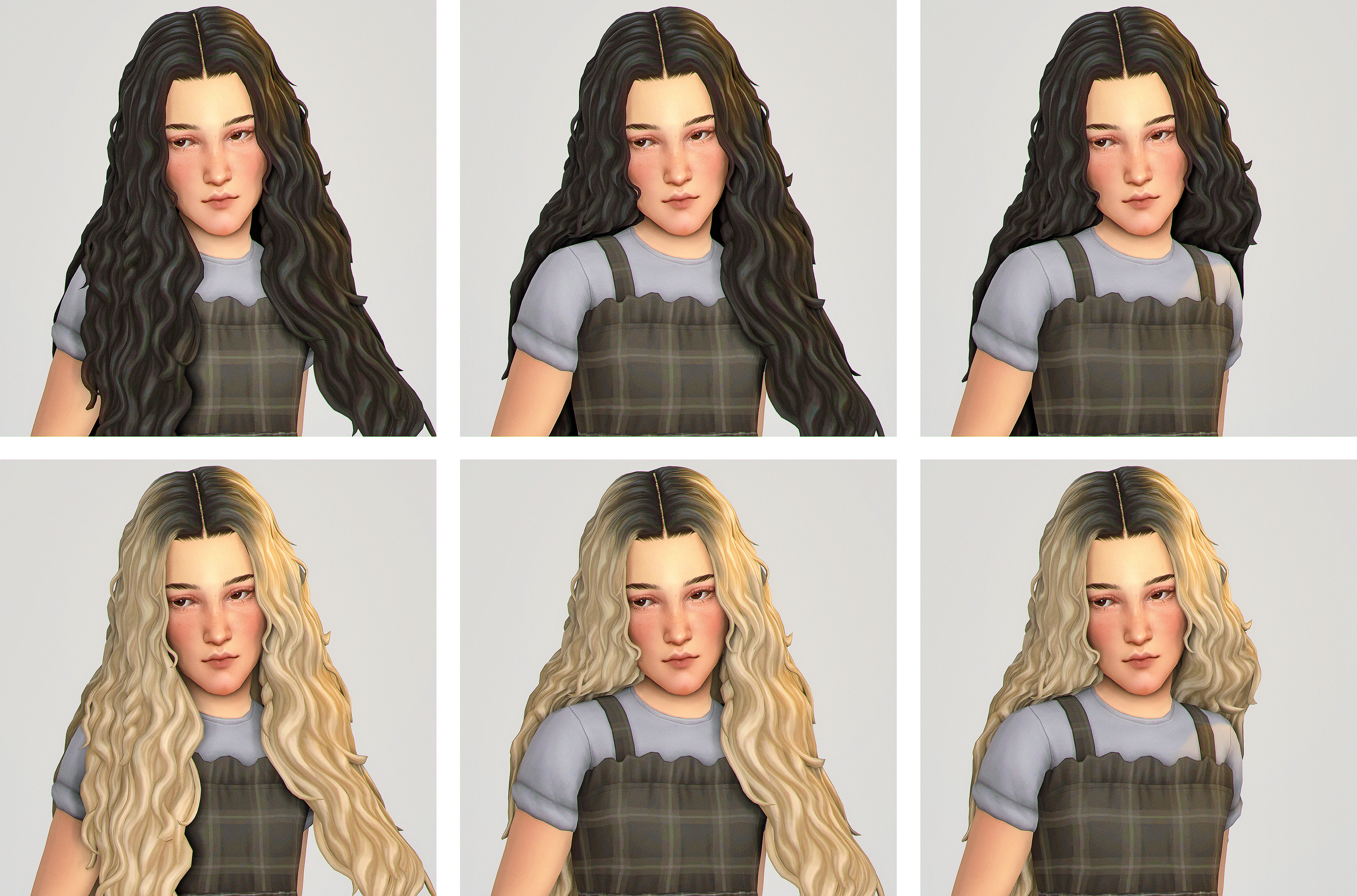 Набор причесок для девочек Eden Hair для Sims 4