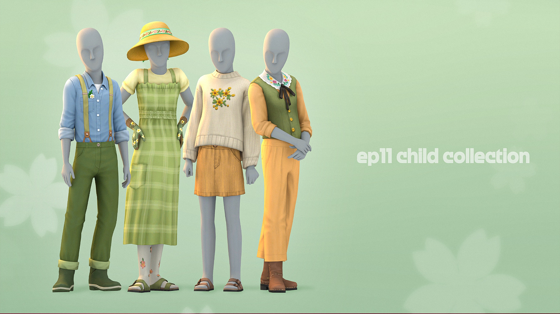 Загородная коллекция для детей Child Clothing & Acc Collection для Sims 4