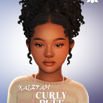Прическа для девочек kaliyah curly puff для Sims 4