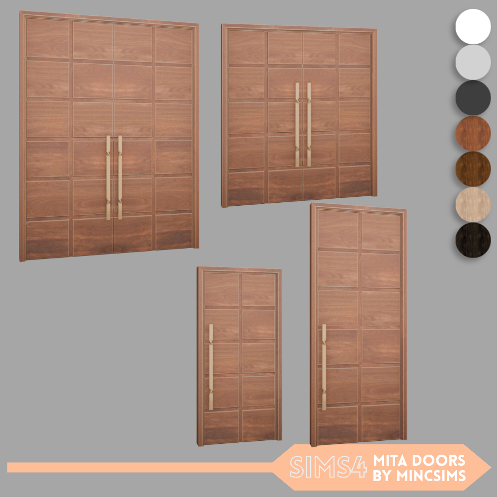 Набор дверей Mita Doors для Sims 4