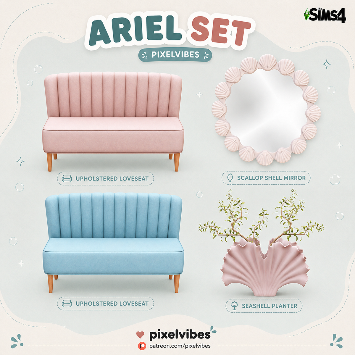 Сет для гостиной Ariel для Sims 4