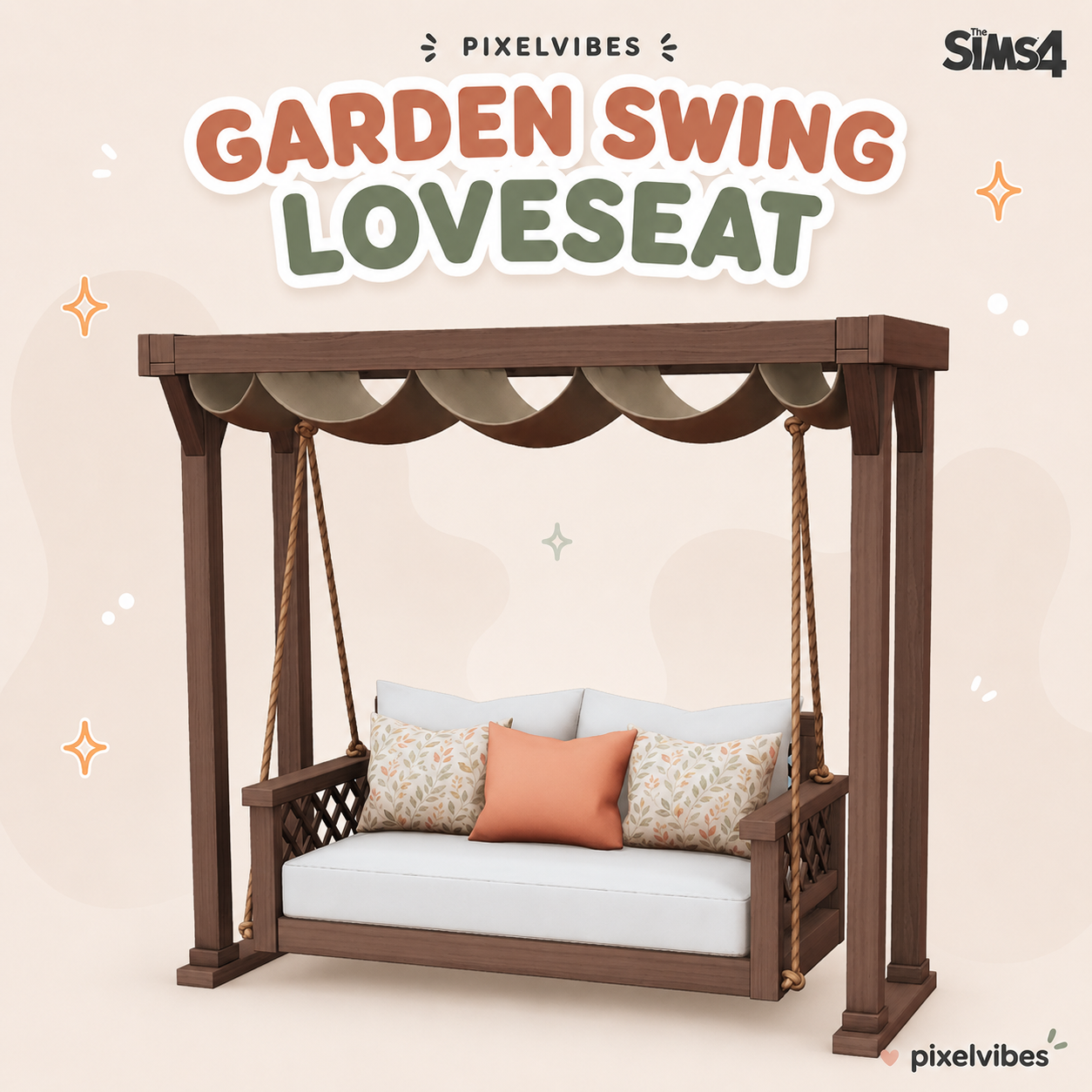 Садовые качели Garden Swing Loveseat для Sims 4