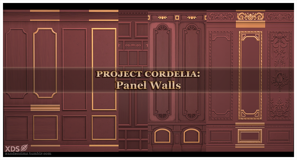 Набор настенных покрытий Project Cordelia: Panel Walls для Sims 4