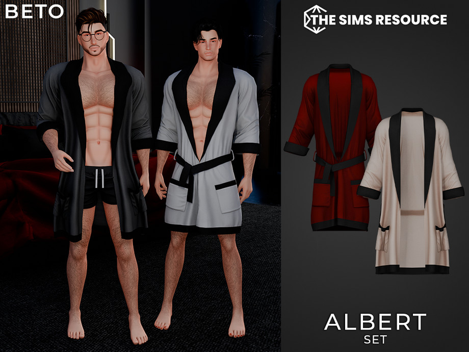 Халат для симов Albert для Sims 4
