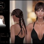 Женская прическа double braids hairstyle для Sims 4