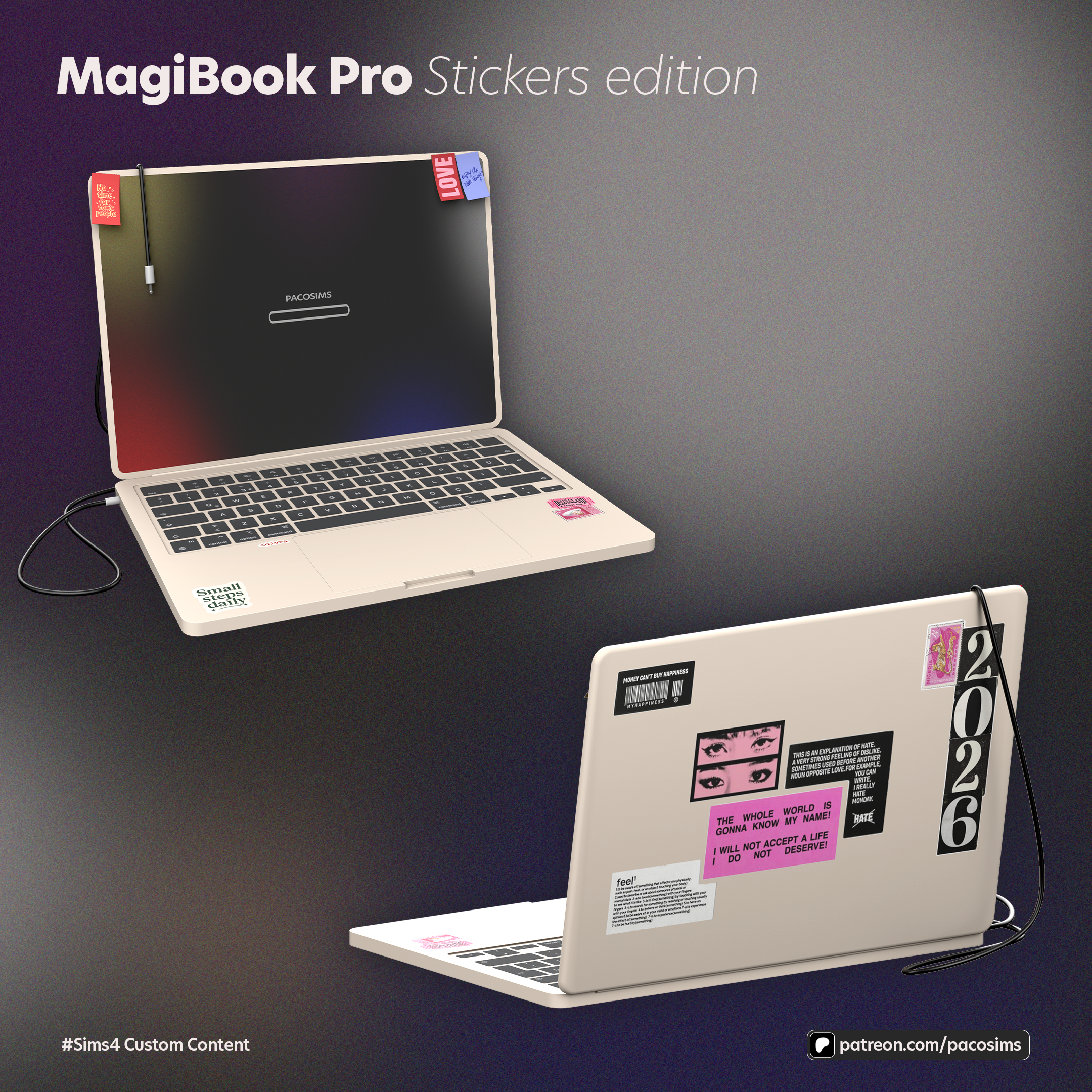 Ноутбук Stickers MagiBook для Sims 4