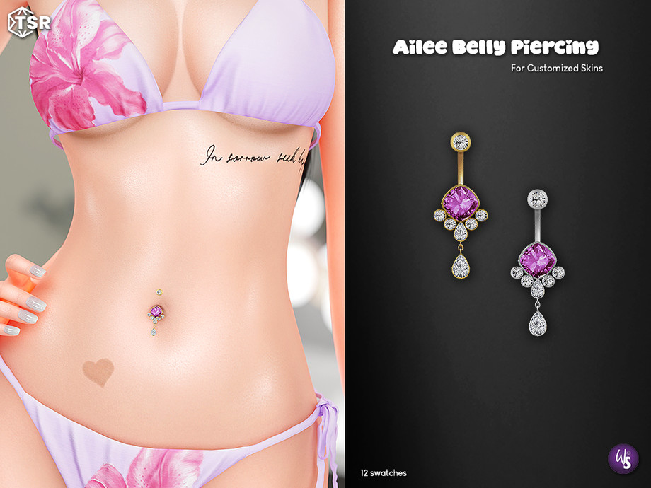 Пирсинг пупка Ailee Belly Button Piercing для Sims 4