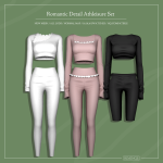 Спортивный мини-сет Romantic Detail Athleisure Set для Sims 4 Спортивный мини-сет Romantic Detail Athleisure Set для Sims 4