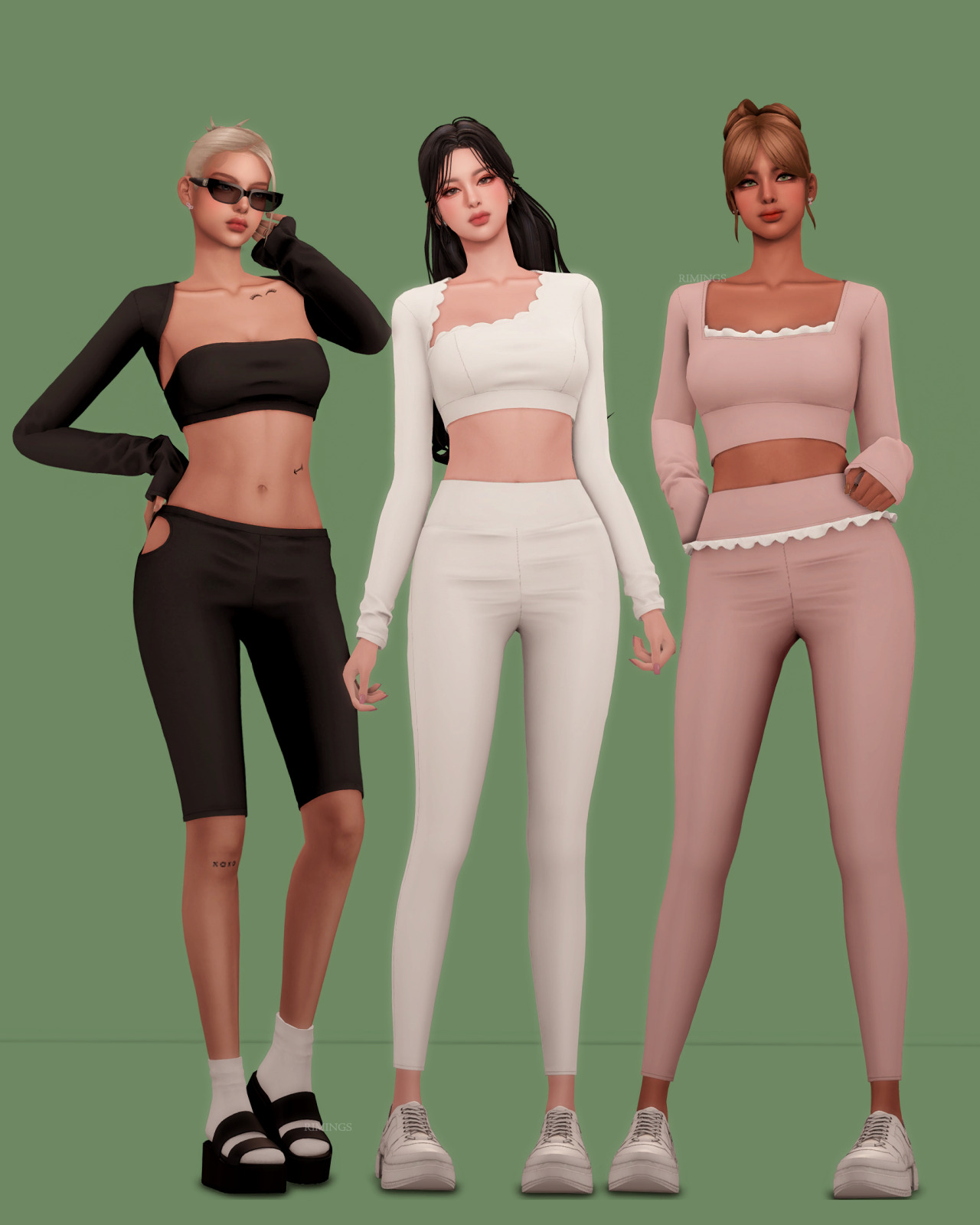 Спортивный мини-сет Romantic Detail Athleisure Set для Sims 4
