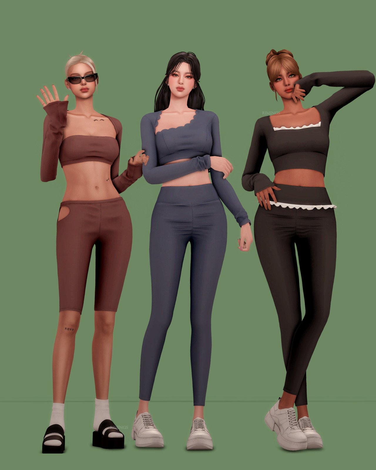 Спортивный мини-сет Romantic Detail Athleisure Set для Sims 4