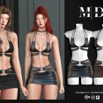 Лиф и мини-юбка Melissa two-piece set для Sims 4