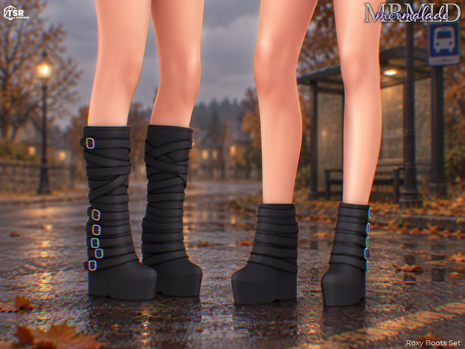 Сапожки для симочек Roxy Boots Set для Sims 4