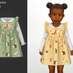 Платье для малышек Gemma Dress With Peter Pan Collar Top для Sims 4