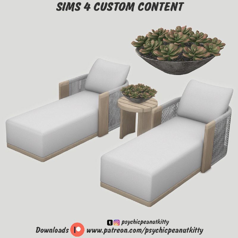 Сет для заднего дворика Poolside для Sims 4