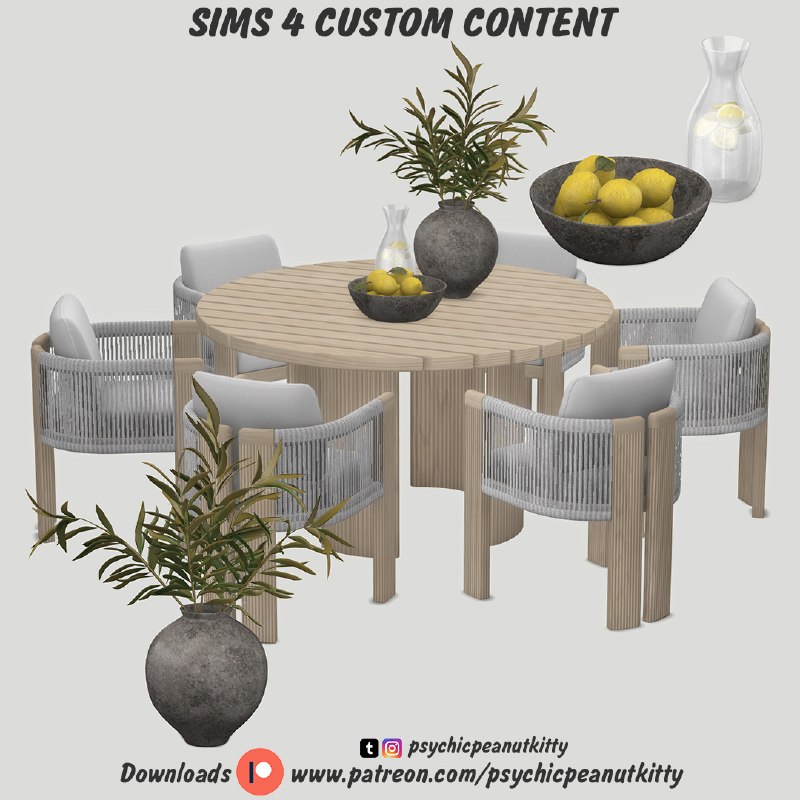 Сет для заднего дворика Dining Room для Sims 4