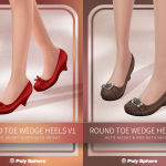 Туфли для симочек Round Toe Wedge Heels V1 & V2 для Sims 4