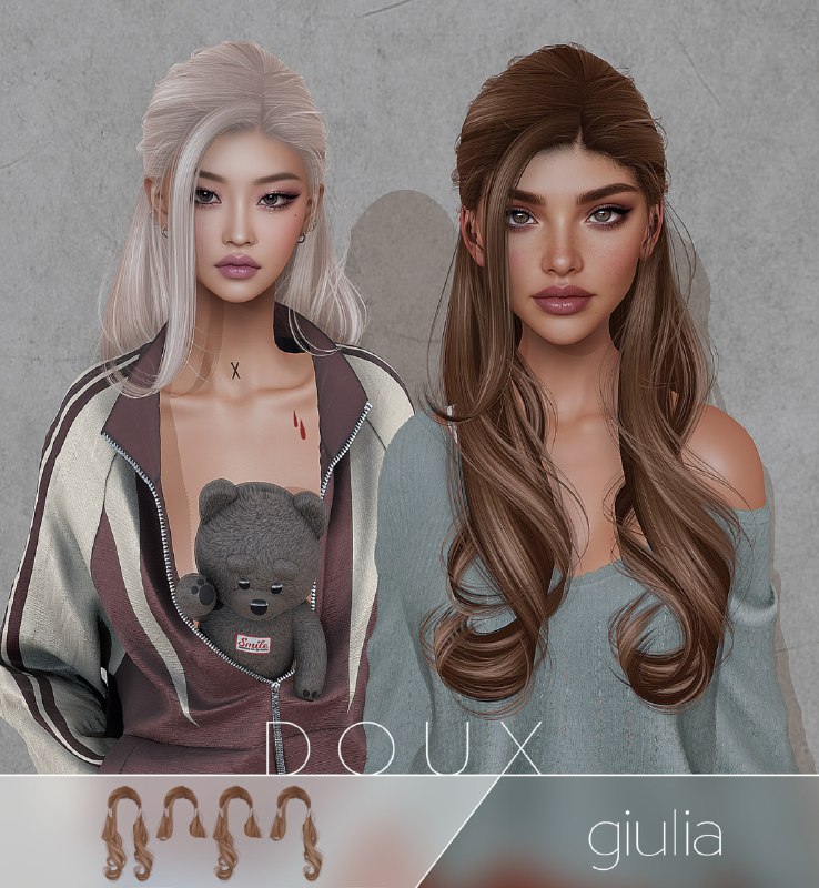 Женская прическа Giulia для Sims 4