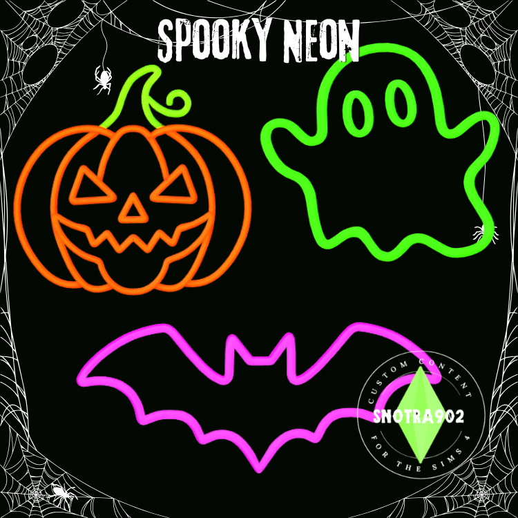 Неоновые знаки Spooky Neon для Sims 4