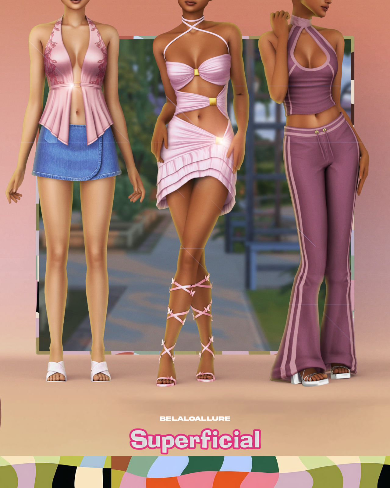 Коллекция в стиле 2000-х Superficial CC collection для Sims 4