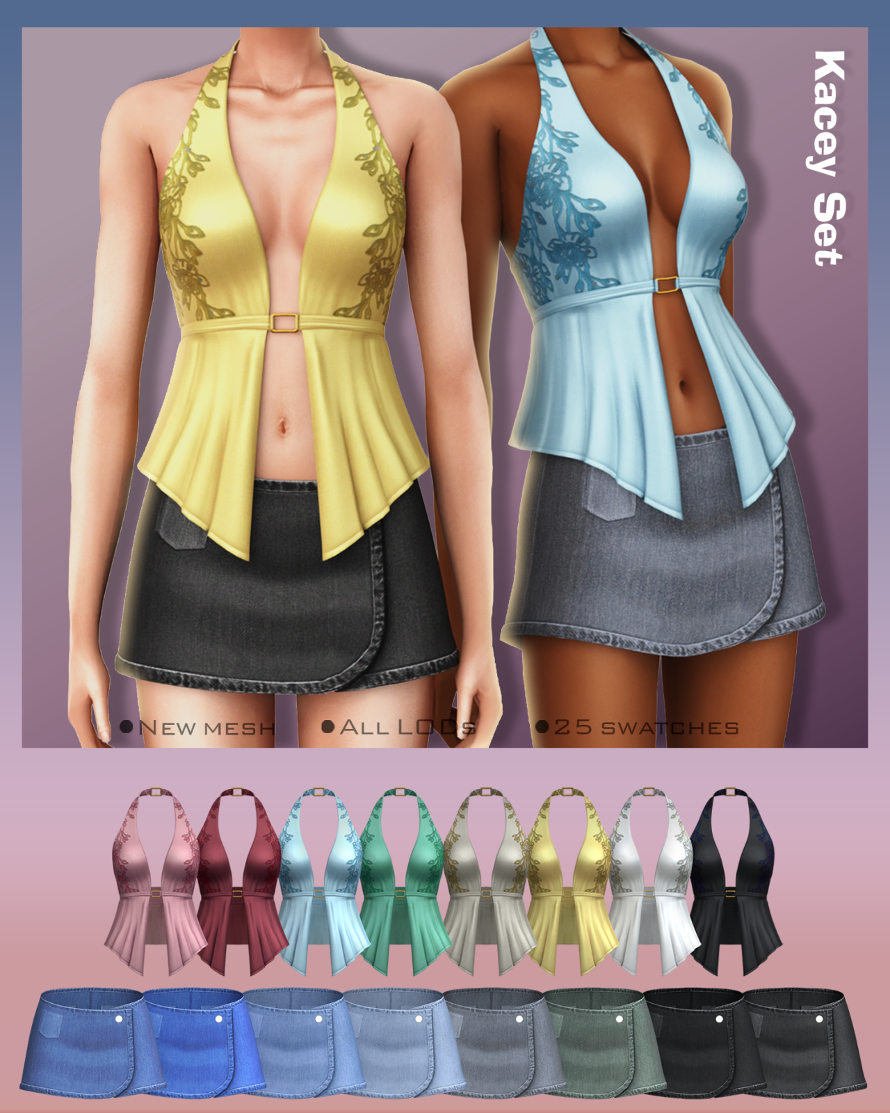 Коллекция в стиле 2000-х Superficial CC collection для Sims 4