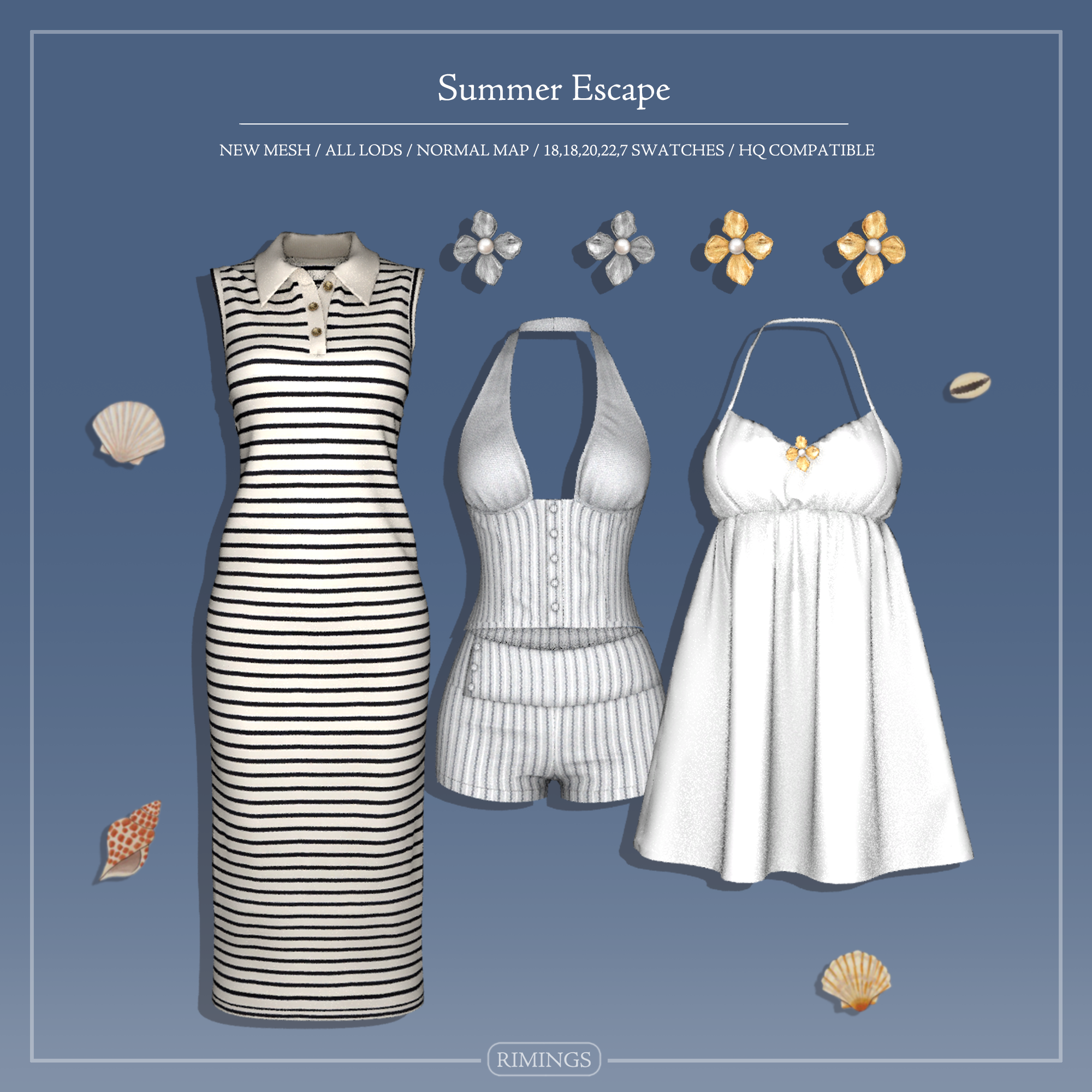 Летний сет Summer Escape для Sims 4