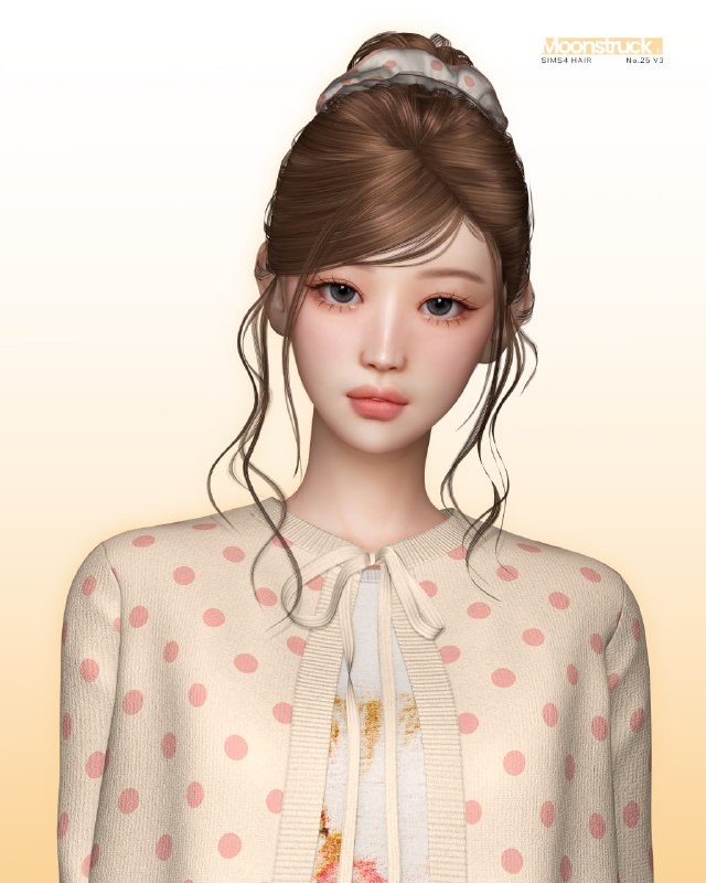 Женская прическа HAIR NO.025 для Sims 4