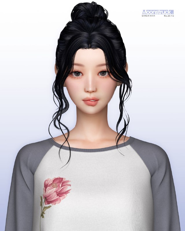Женская прическа HAIR NO.025 для Sims 4
