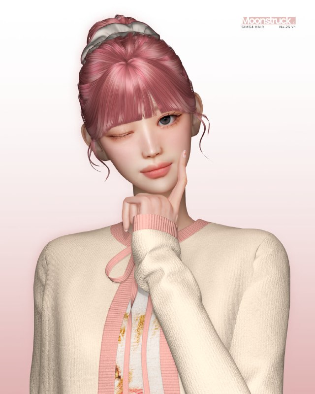 Женская прическа HAIR NO.025 для Sims 4