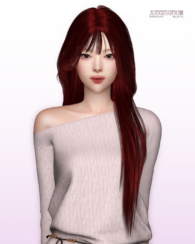 Женская прическа HAIR NO.024 для Sims 4