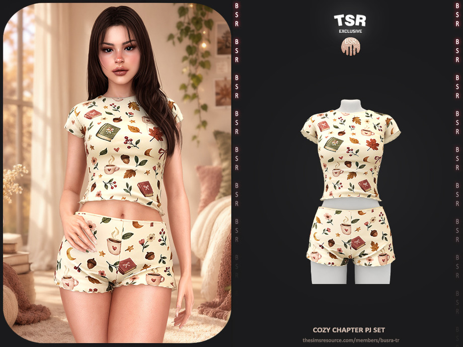 Пижама для симочек Cozy Chapter Pj Set для Sims 4