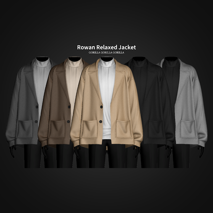 Верхняя одежда для симов Rowan Relaxed Jacket для Sims 4