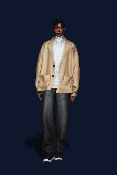 Верхняя одежда для симов Rowan Relaxed Jacket для Sims 4