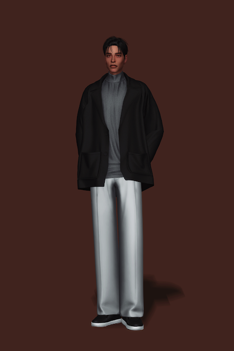 Верхняя одежда для симов Rowan Relaxed Jacket для Sims 4