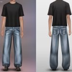 Мужские джинсы Male Super Baggy Fit Jeans для Sims 4 Мужские джинсы Male Super Baggy Fit Jeans для Sims 4