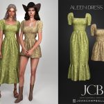 Платья для симочек ALEEN SHORT AND LONG DRESS SET для Sims 4