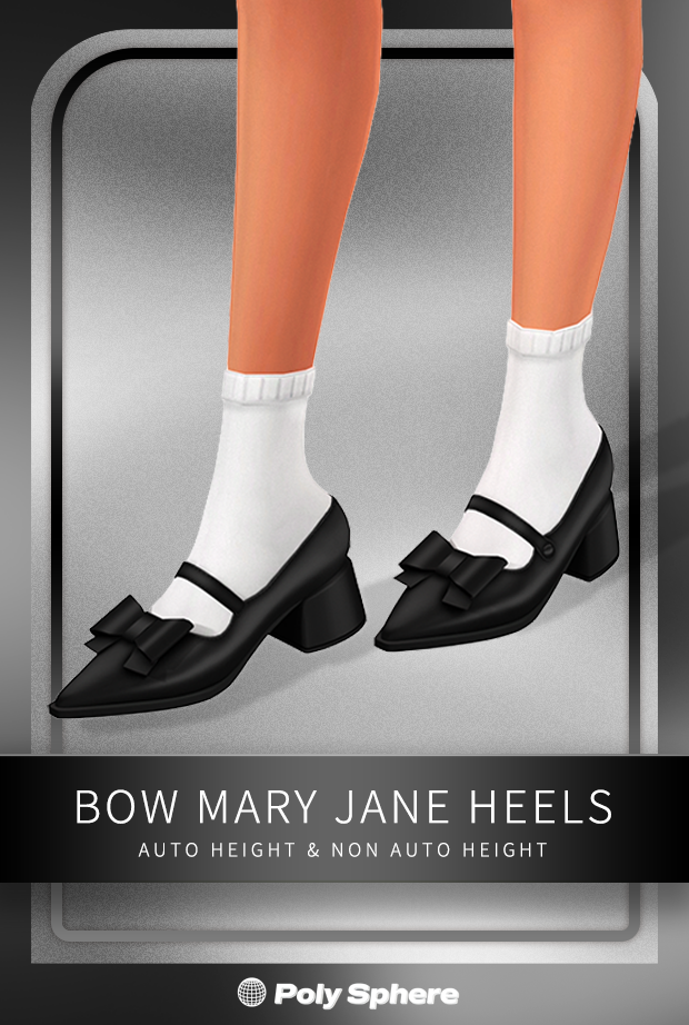 Туфли для симочек Bow Mary Jane Heels для Sims 4